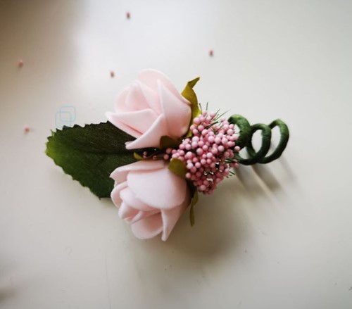 Corsage Simply Oudroze en blaadje Maatwerk corsage