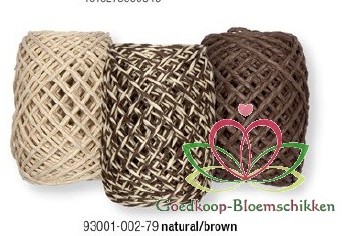 Touw Koord 3rol 15meter Bruin-Naturel Touw Koord 3rol