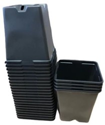 Kweekpotten Vierkant Zwart 9x9x10cm pak +/- 100 st zaaipotten opkweekpotten stekpotjes