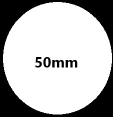 Thermische labels, WIT  ROND 50mm Stickers Labels Thermal voor diverse printers/ rol 140 labels M110/M110S/M120/M200/M220/M221   om zelf foto, tekst, afbeeldingen op te printen
