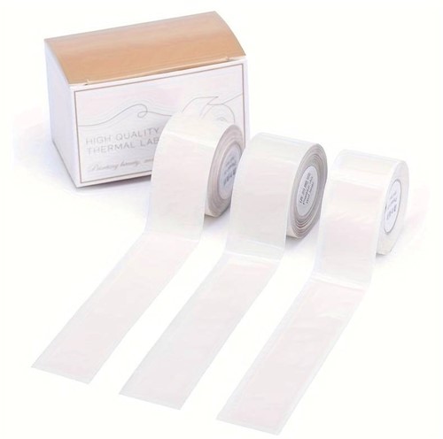 Thermische labels, TRANSPARANT Doorlopende Stickers Labels voor oa Thermal Phomemo D50 / rol om zelf foto, tekst, afbeeldingen op te printen