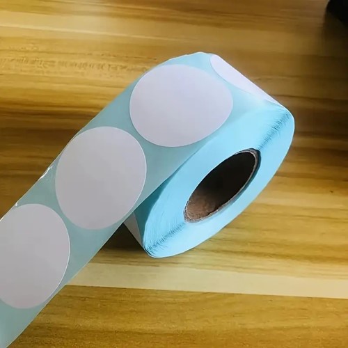 Thermische labels, WIT ROND 50mm Stickers Labels Thermal/ rol 550 labels  voor diverse merken Thermische printers om zelf foto, tekst, afbeeldingen op te printen