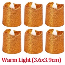 Actie Led Minikaarsje KOPER ORANJE GLITTER         PER STUK! mooi klein kaarsje, kunnen in waxinehouder