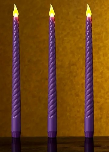 LEDkaars SWIRL Paars Warmwit / stuk voor bloemschikken en decoratie
