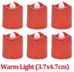 Actie Led Minikaarsje ROOD GLITTER         PER STUK! mooi klein kaarsje, kunnen in waxinehouder