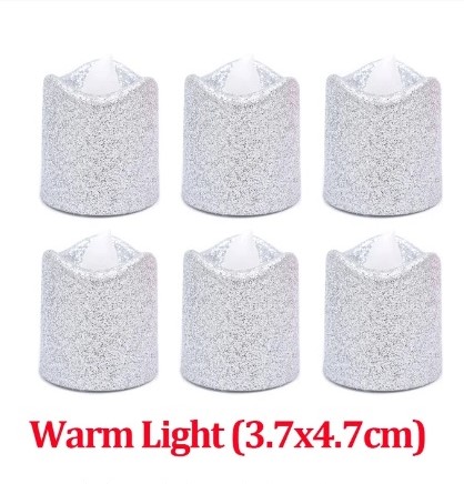 Actie Led Minikaarsje ZILVER GLITTER         PER STUK! mooi klein kaarsje, kunnen in waxinehouder