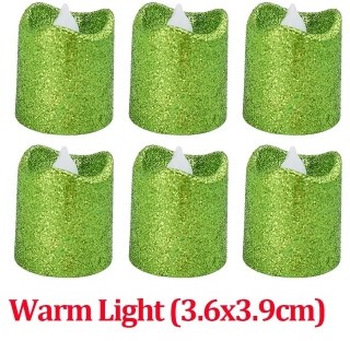 Actie Led Minikaarsje GROEN GLITTER         PER STUK! mooi klein kaarsje, kunnen in waxinehouder