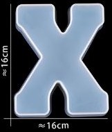 Siliconenmal 16 cm Letter X voor Epoxy Resin, Zeep, Kaars etc