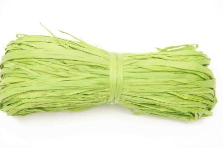 Raffia HBX 50 gram. LichtGroen Raffia bosje 50