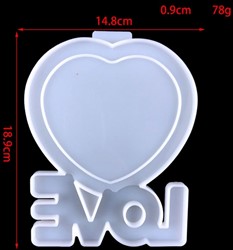 Siliconenmal Fotolijstje Hart Love   voor Epoxy Resin 