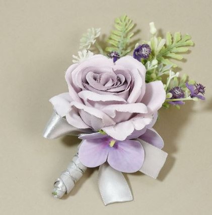 Luxe Corsage, Vintage corsage Lila 03 Schitterende kwaliteit Boutonnière met speld past bij 024759