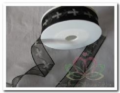 Lint met kruis rouwlint 25mm / meter Lint met kruis