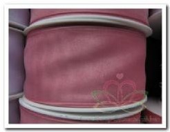 Lint Organza Rose 40 mm draad / m Lint Organza Ro