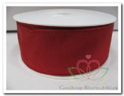 Lint rood lint kerstlint Taft -draad 40mm / meter Lint rood lint