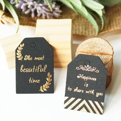 48 Luxe Labels Zwart met goud opdrukHappiness is to share 48 Luxe Labels