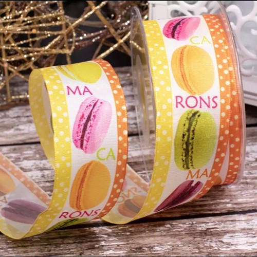 Lint Macarons Taftrol 40mm 20m OP=OP Lint met draad