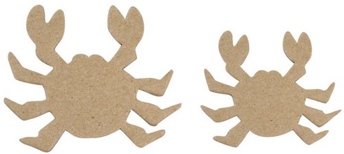 Maritiem PapiermachÚe plat, Krabben, 2 st. 7+10 cm. PapiermachÚe Krabben