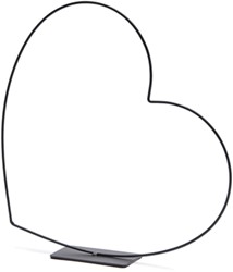  Frame Metalen hart op voet 25 cm zwart Liggend Metalenframe Metal heart lying on base 25cm black