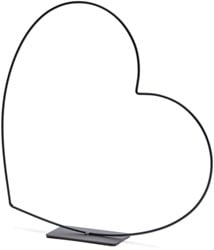  Frame Metalen hart op voet 30 cm zwart Liggend Metalenframe Metal heart lying on base 30cm black