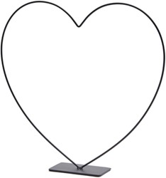  Frame Metalen hart op voet +/- 25 cm zwart Staand Metal heart standing on base 25cm black zwart