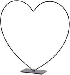  Frame Metalen hart op voet 39 cm zwart Staand Metalenframe Metal heart standing on base 39cm black