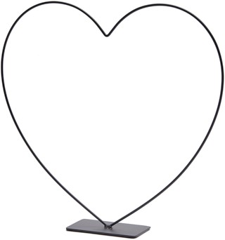  Frame Metalen hart op voet 30 cm zwart Staand Metalenframe Metal heart standing on base 30cm black 