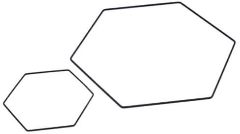 Metalen frame Hexagon 20 cm  Metalenframe Metal hexagon om te HANGEN