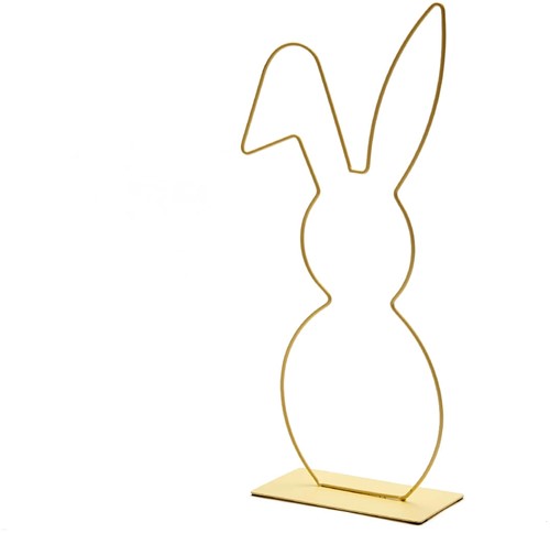 Metalen frame Haas haasje hangend oor op voet 50 cm Geel Metalenframe Metal Bunny on base