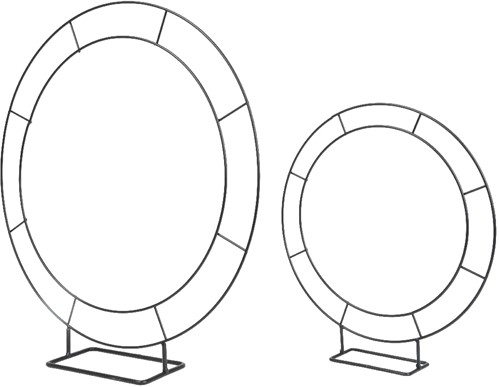 Metalen frame Dubbele ring op voet SET VAN 2ST Ideaal voor Workshops en Decoratie