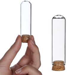  Mini Dome Ø2 h.7 cm set 12  stolpje met kurk voor geschenken [ zijn LEEG!]