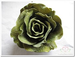 foam Rose Sophie 15cm. snow Smaragd Green Doos12 voordeelpak