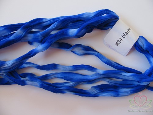 Nylon 34 Blauw-wit 2tonevoor het maken van bloemen, pakje van 5 Nylon