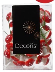 Paddenstoel rood met witte stippen 2.5 cm doosje Paddenstoel rood