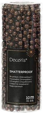 Actie Parelketting, 8 mm Zwarte Truffel, truffelbruin/rol +/-10 m Parelguirlande voor bloemschikken, hobby en bruidsdecoratie