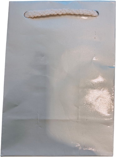 Actie Bloementasje Geschenktas Zilver  14*10*6 cm  semi waterafstotend op=op  van E 1.99 voor E 0.99