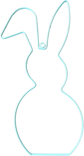 Metalen frame Haas hangend oor hanger 40 cm Turquoise OP=OP Hang Metal Bunny eenmalig artikel