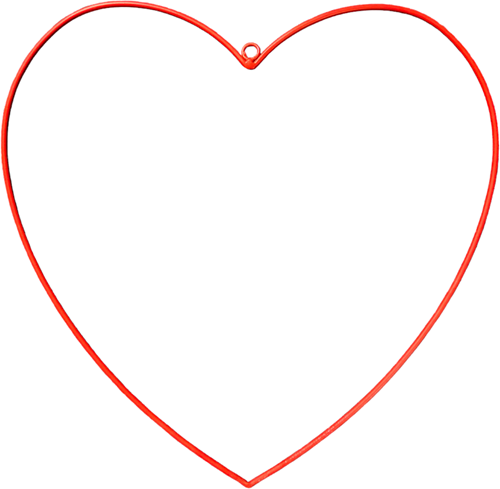 Metalen hart hangend 7 cm Rood Metalenframe Metal heart  