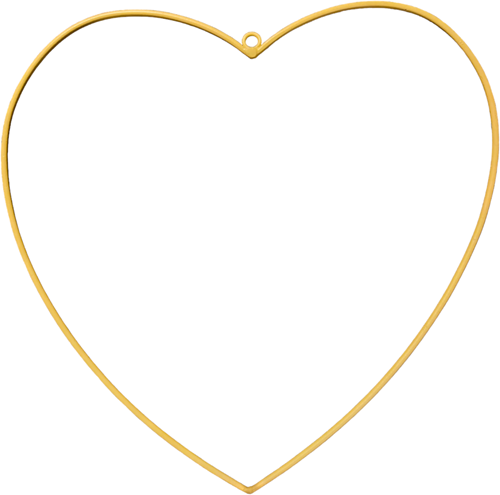 Metalen hart hangend 15 cm Geel Metalenframe Metal heart  
