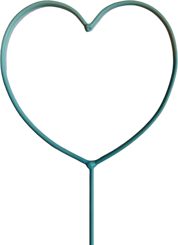 Metalen hart bijsteker pick diameter 10 cm Turquoise Metalenframe Metal heart eenmalig op=op