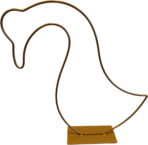 Metalen frame Gans op voet +/- 30*30cm goud standaard eenmalig artikel