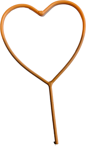 Metalen hart bijsteker pick diameter 7 cm Apricot Metalenframe Metal heart  eenmalig op=op