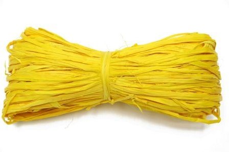 Raffia HBX 50 gram. Geel Raffia bosje 50