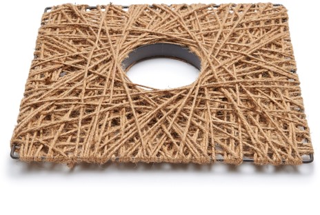 Plat Vierkant frame plat Rope square wreath flat 50cm plat frame omwikkeld met touw 