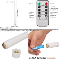 LEDkaarsen 12 st met afstandsbediening Zwart Warmwit met timer voor bloemschikken en decoratie-2