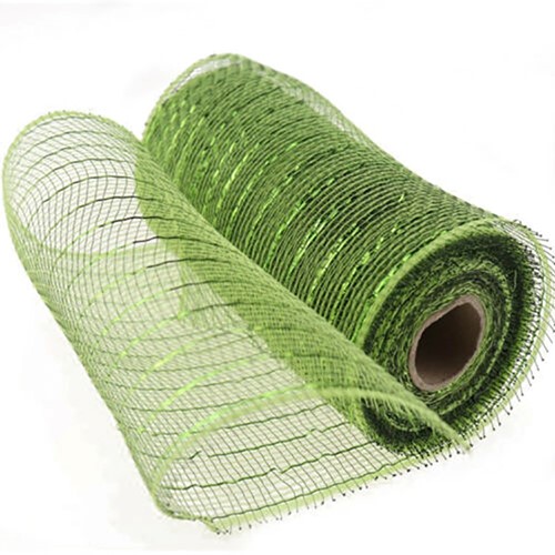 Decomesh Deco mesh Metalic voor kransen en inpakken Olijfgroen Olive Decomesh