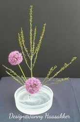 Schaal Bowl Bicolor voor Ikebana +/- 22cm. zonder Kenzan