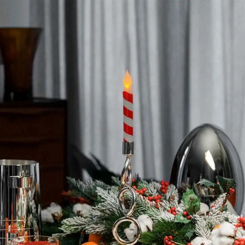 LEDkaars Roodwit gestreept candy /st voor bloemschikken en decoratie