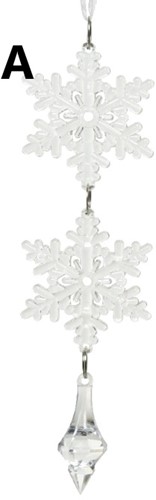 Hanger Sneeuwvlok Acryl A – 16 cm – Per stuk   Decoratie voor Kerst of Winter bloemschikken en decoreren kerstboom