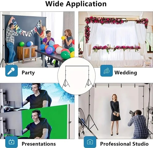 Standaard frame voor Flowerwall of fotoshoot T-vorm +/- 3*2m ZONDER TAS Flower wall stand, verstelbaar, demontabel 