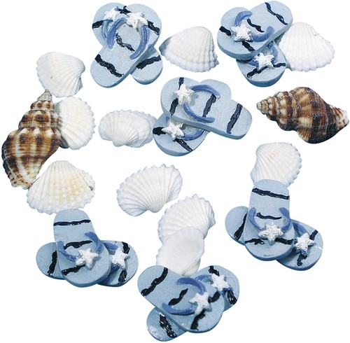 Maritiem PolyresinStrandslippers 3 cm, 6 stuks Maritiem Strandslippers
